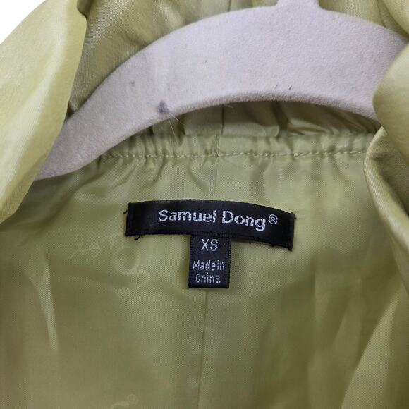 SAMUEL DONG Y2K DESIGNER BUTTON UP SLEEVELESS RUFFLE BUBBLE HEM WAIST TIE DRESS - Picture 3 of 6